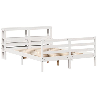 Bed Frame with Headboard without Mattress White 150x200 cm King Size
