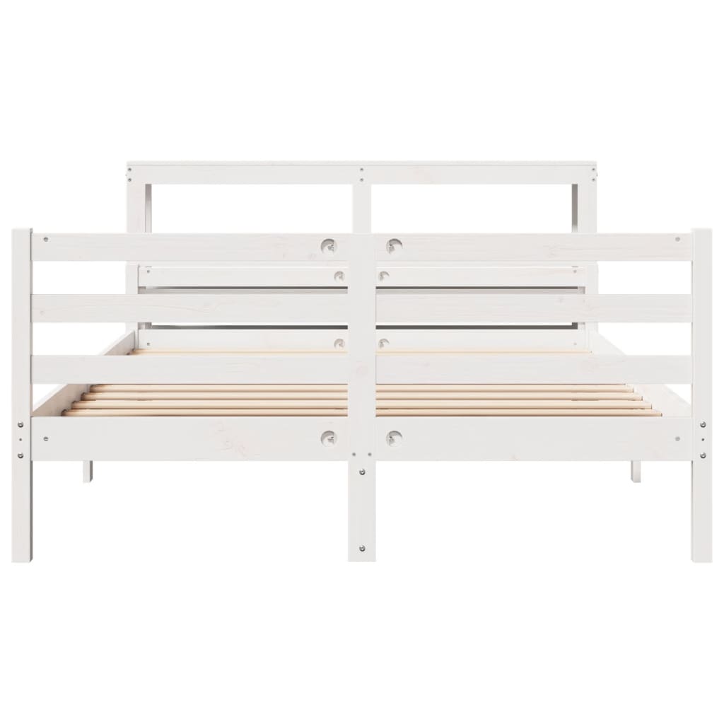 Bed Frame with Headboard without Mattress White 150x200 cm King Size
