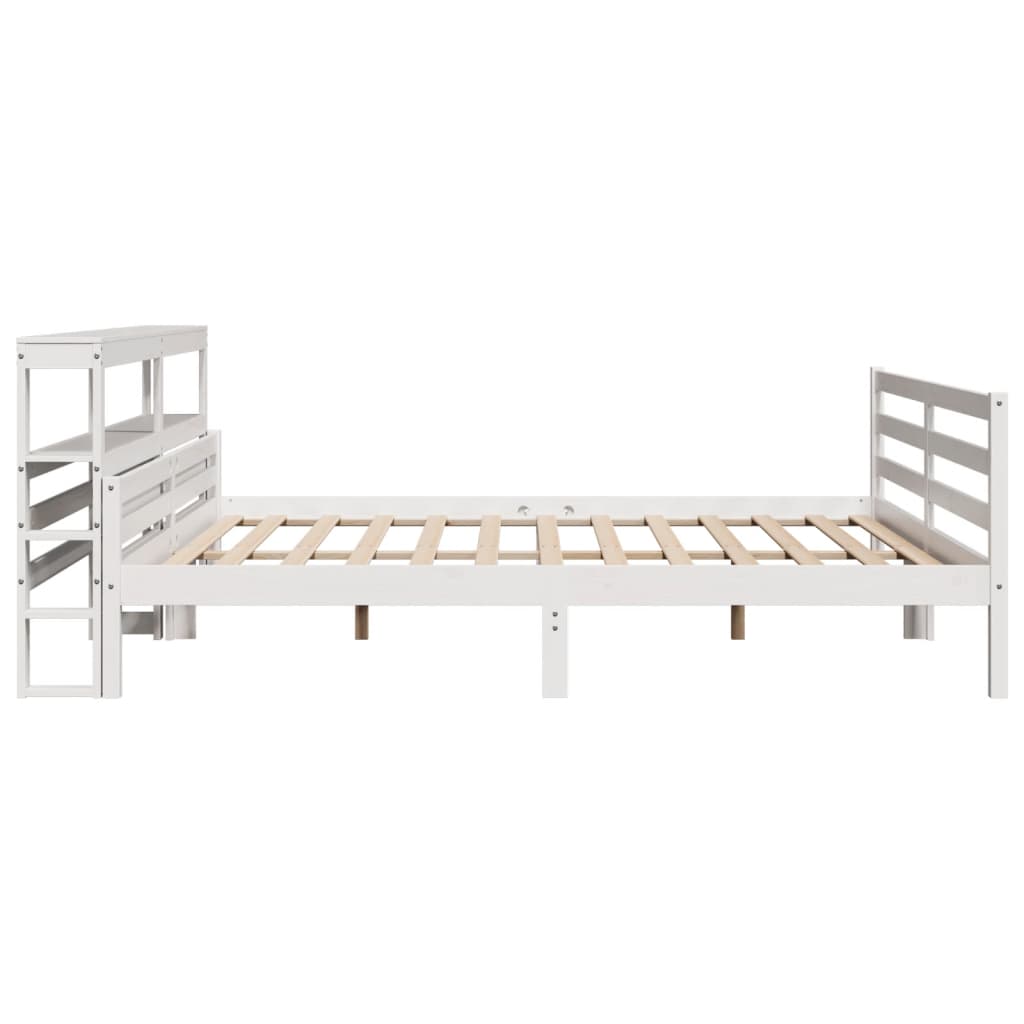 Bed Frame with Headboard without Mattress White 180x200 cm Super King