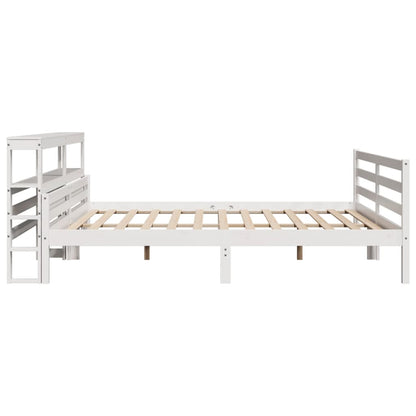 Bed Frame with Headboard without Mattress White 200x200 cm