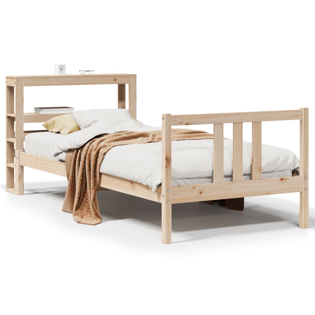 Bed Frame with Headboard without Mattress 75x190 cm Small Single