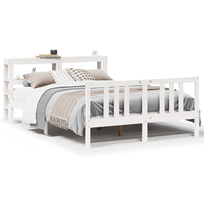 Bed Frame with Headboard without Mattress White 140x200 cm