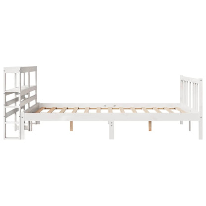 Bed Frame with Headboard without Mattress White 140x200 cm
