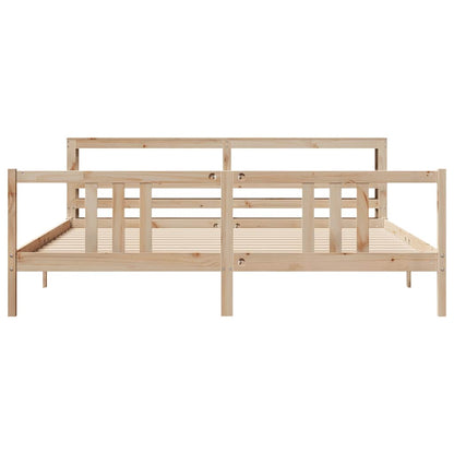Bed Frame with Headboard without Mattress 200x200 cm