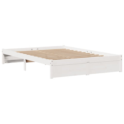 Bed Frame with Headboard without Mattress White 140x190 cm