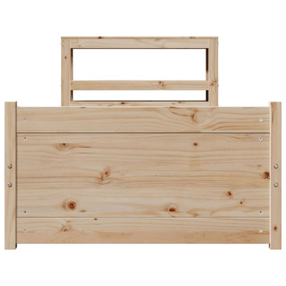 Bed Frame with Headboard without Mattress 75x190 cm Small Single