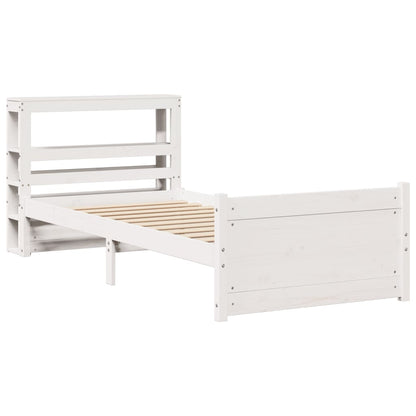 Bed Frame with Headboard without Mattress White 90x190 cm Single