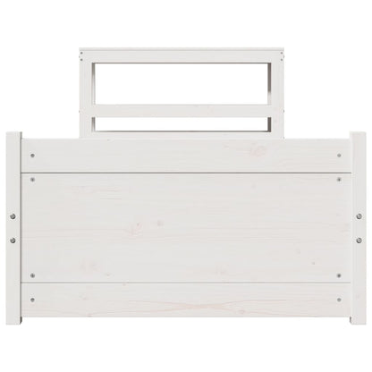 Bed Frame with Headboard without Mattress White 90x190 cm Single