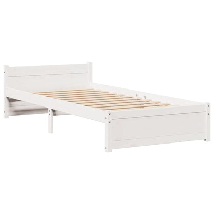 Bed Frame with Headboard without Mattress White 90x190 cm Single