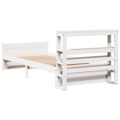 Bed Frame with Headboard without Mattress White 90x190 cm Single