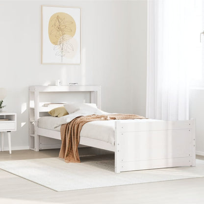 Bed Frame with Headboard without Mattress White 90x190 cm Single