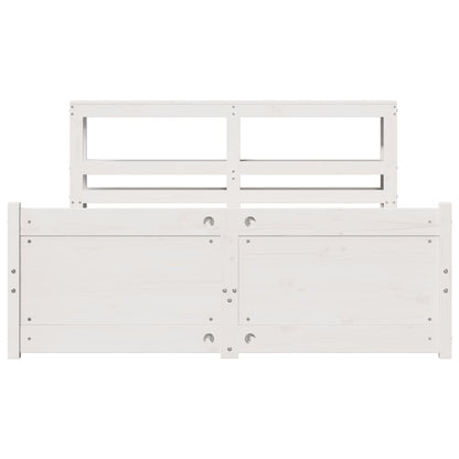 Bed Frame with Headboard without Mattress White 120x190 cm Small Double
