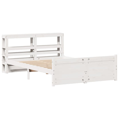 Bed Frame with Headboard without Mattress White 135x190 cm Double