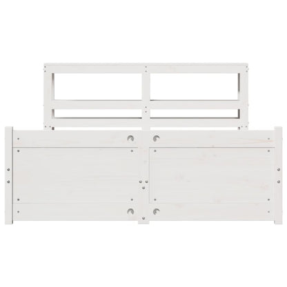 Bed Frame with Headboard without Mattress White 150x200 cm King Size