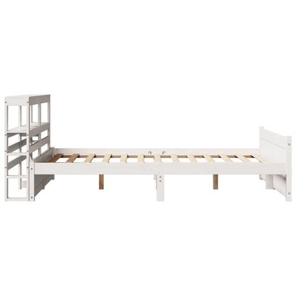Bed Frame with Headboard without Mattress White 160x200 cm