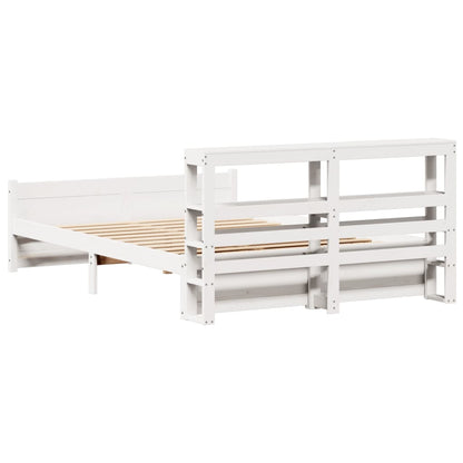 Bed Frame with Headboard without Mattress White 160x200 cm