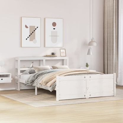 Bed Frame with Headboard without Mattress White 160x200 cm