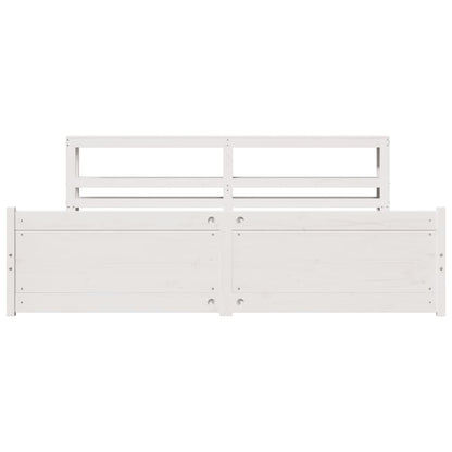 Bed Frame with Headboard without Mattress White 180x200 cm Super King