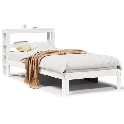 Bed Frame with Headboard without Mattress White 75x190 cm Small Single