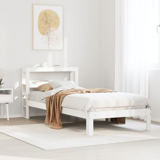 Bed Frame with Headboard without Mattress White 75x190 cm Small Single