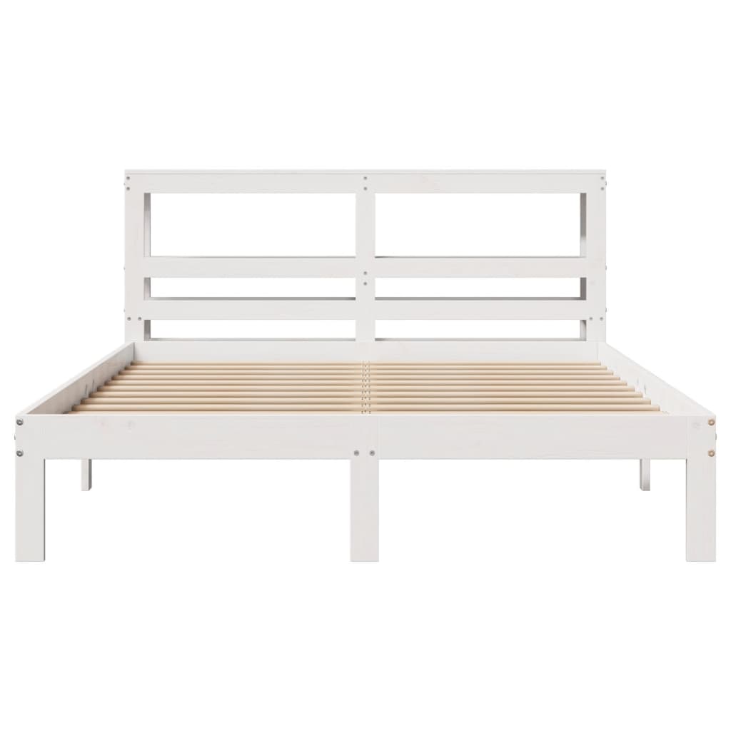 Bed Frame with Headboard without Mattress White 120x190 cm Small Double