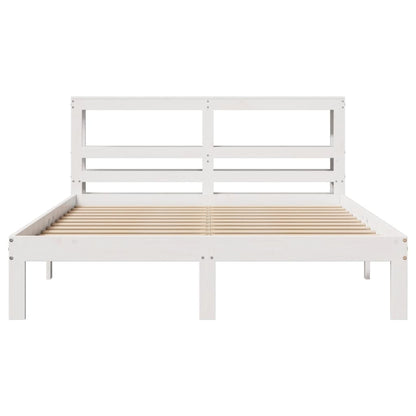 Bed Frame with Headboard without Mattress White 120x190 cm Small Double