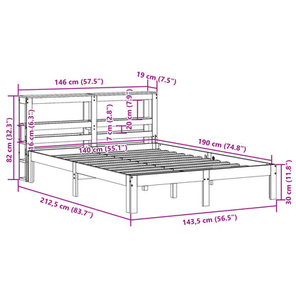 Bed Frame with Headboard without Mattress 140x190 cm