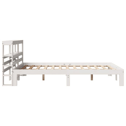 Bed Frame with Headboard without Mattress White 140x190 cm