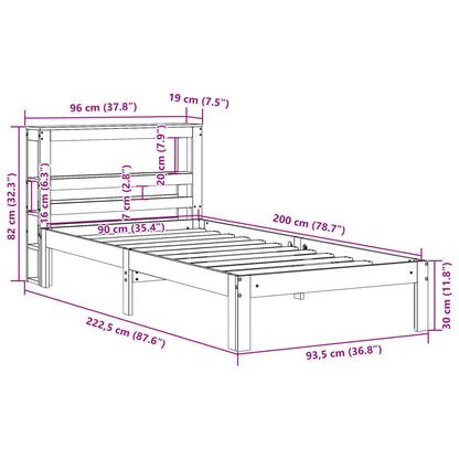 Bed Frame with Headboard without Mattress White 90x200 cm