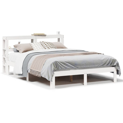 Bed Frame with Headboard without Mattress White 140x200 cm