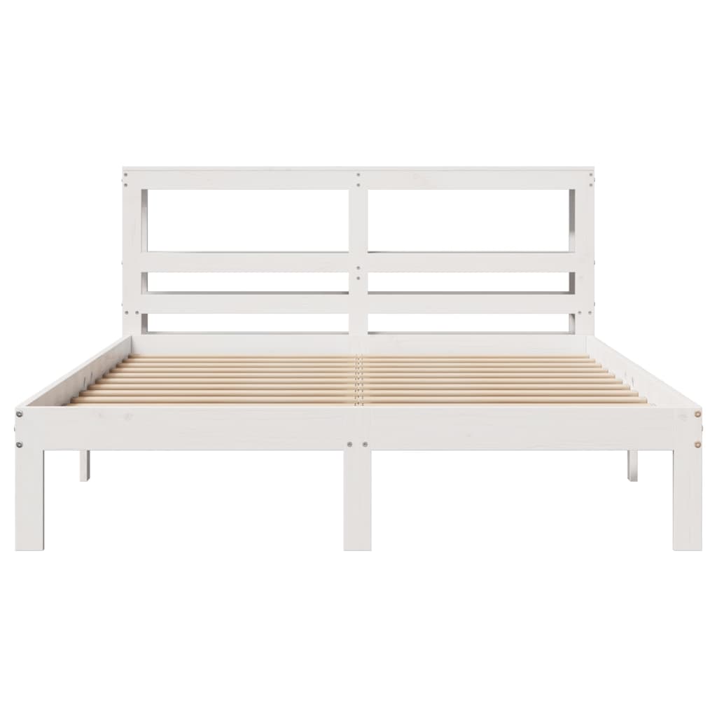 Bed Frame with Headboard without Mattress White 140x200 cm