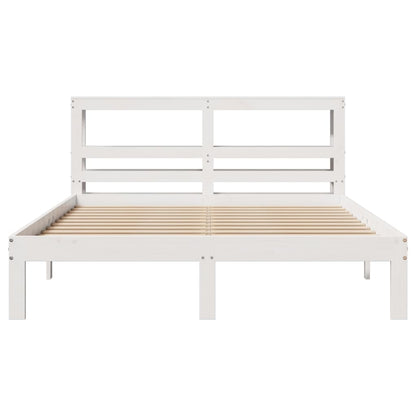 Bed Frame with Headboard without Mattress White 140x200 cm