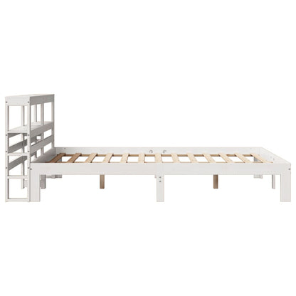 Bed Frame with Headboard without Mattress White 140x200 cm