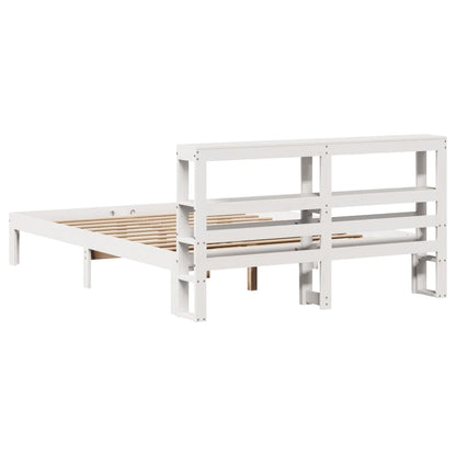 Bed Frame with Headboard without Mattress White 140x200 cm