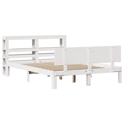 Bed Frame with Headboard without Mattress White 120x190 cm Small Double