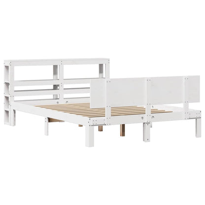 Bed Frame with Headboard without Mattress White 135x190 cm Double
