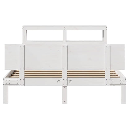 Bed Frame with Headboard without Mattress White 135x190 cm Double