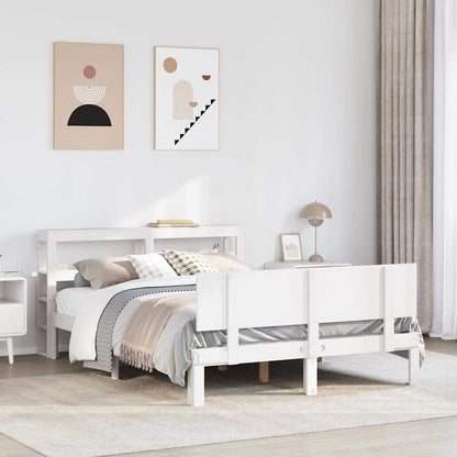 Bed Frame with Headboard without Mattress White 135x190 cm Double