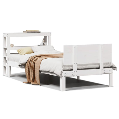 Bed Frame with Headboard without Mattress White 90x200 cm
