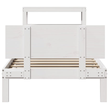 Bed Frame with Headboard without Mattress White 90x200 cm