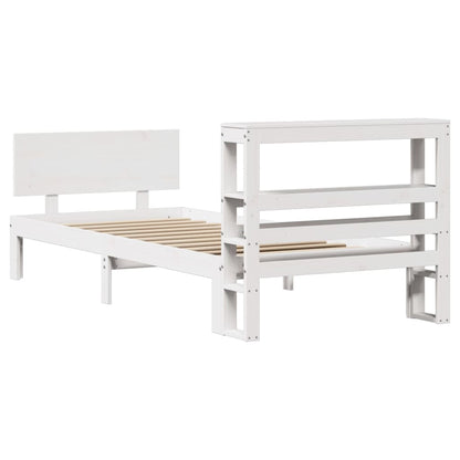 Bed Frame with Headboard without Mattress White 90x200 cm