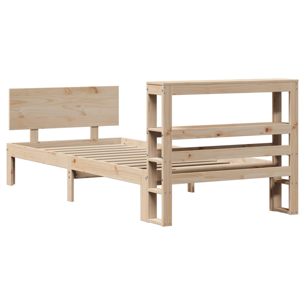 Bed Frame with Headboard without Mattress 100x200 cm