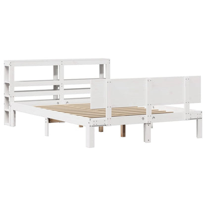 Bed Frame with Headboard without Mattress White 150x200 cm King Size