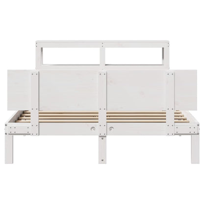 Bed Frame with Headboard without Mattress White 150x200 cm King Size