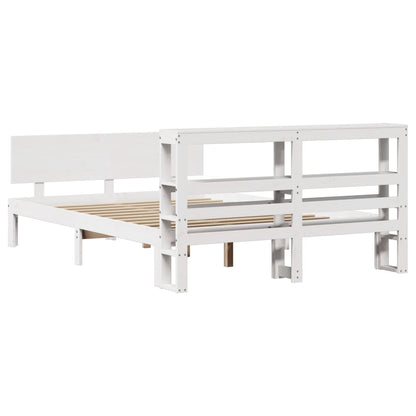 Bed Frame with Headboard without Mattress White 150x200 cm King Size