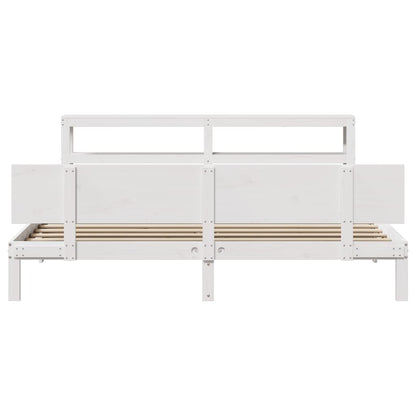 Bed Frame with Headboard without Mattress White 180x200 cm Super King