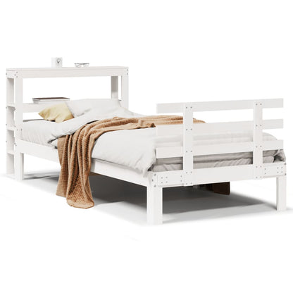 Bed Frame with Headboard without Mattress White 90x190 cm Single