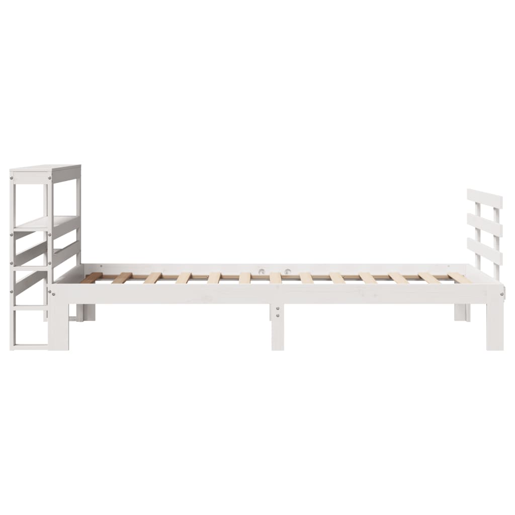 Bed Frame with Headboard without Mattress White 90x190 cm Single