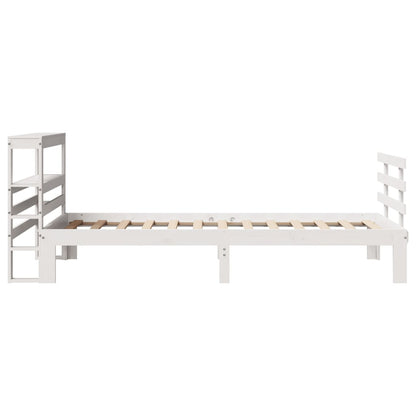 Bed Frame with Headboard without Mattress White 90x190 cm Single