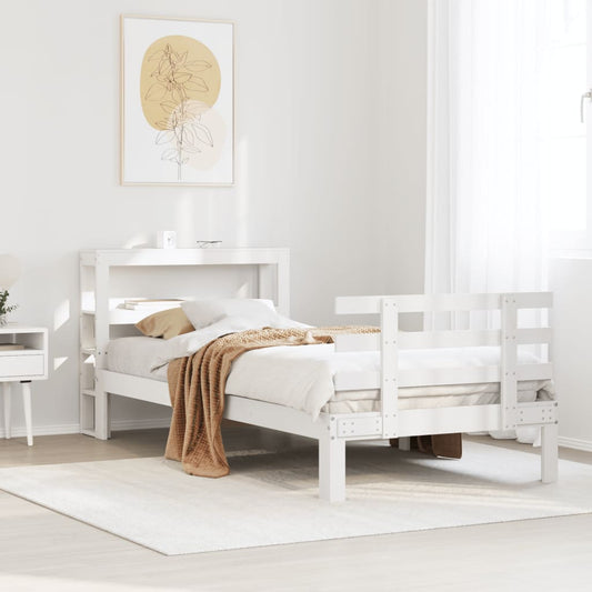 Bed Frame with Headboard without Mattress White 90x190 cm Single